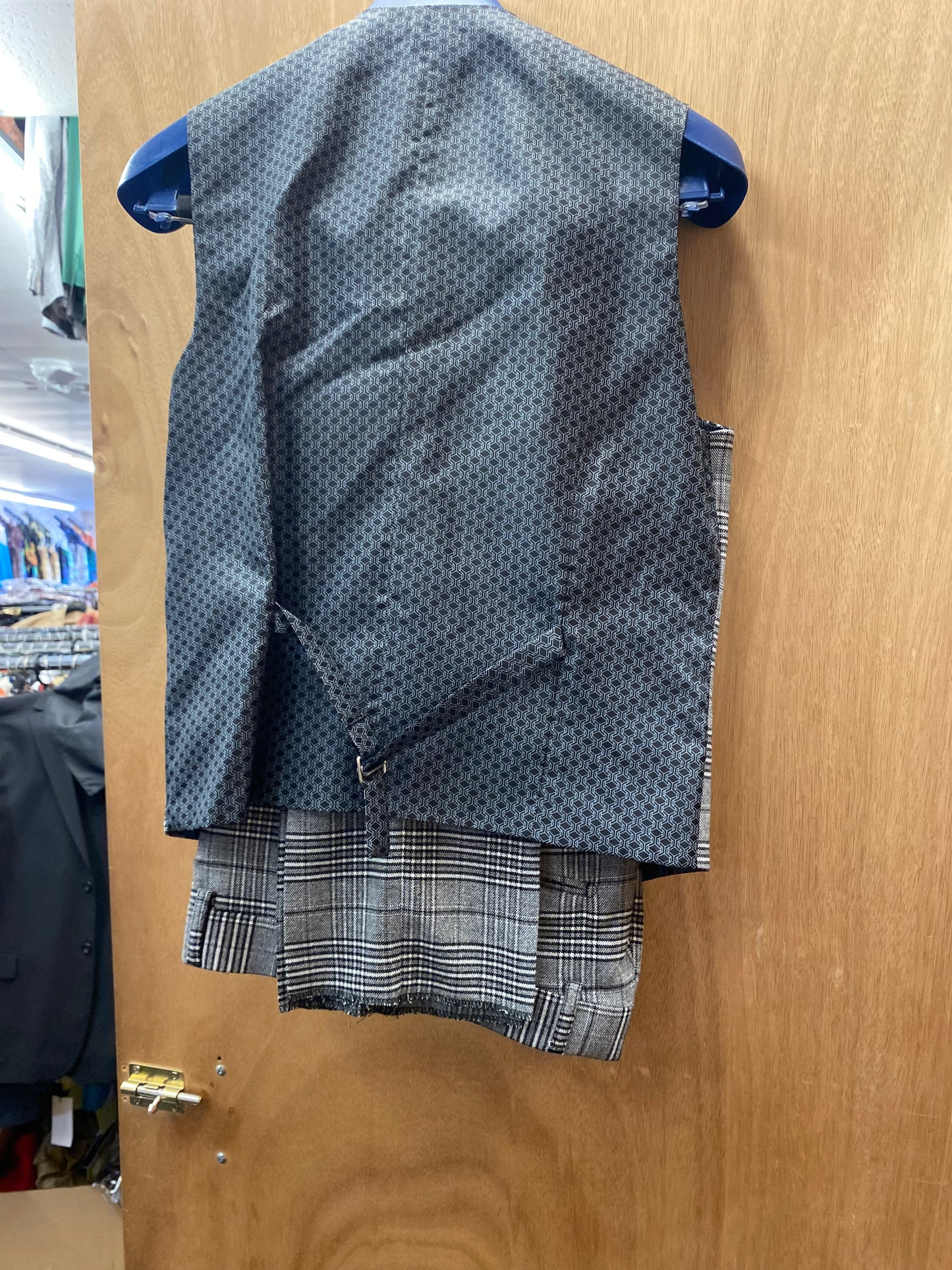 Bellucci Trends Pirlo B189 Grey Glenn Plaid Slim Fit 3-piece Suit