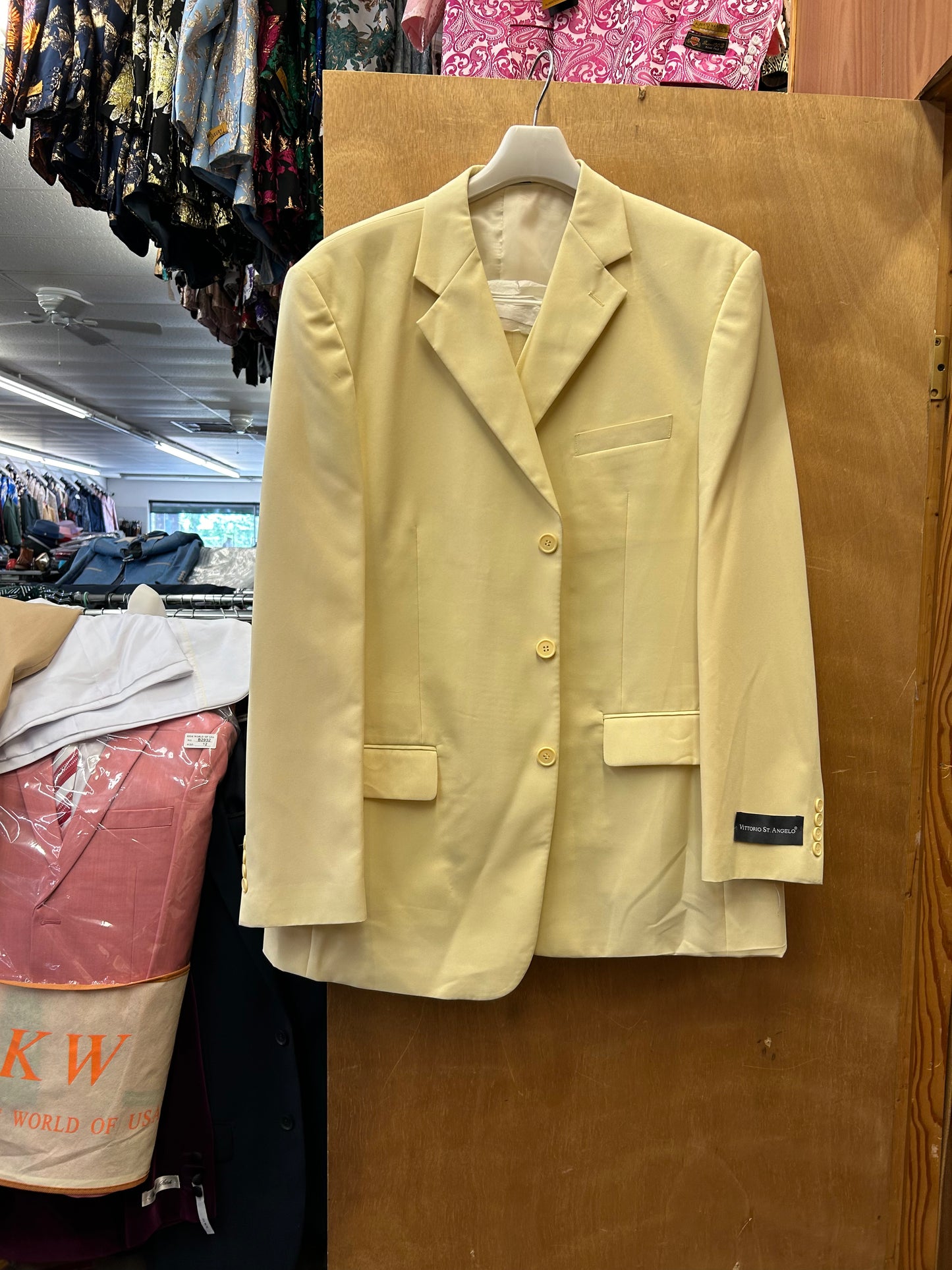 Vittorio St. Angelo Banana Yellow 3-Piece Suit 46