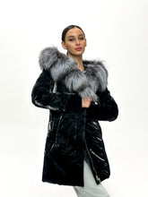 Load image into Gallery viewer, Genuine Silver Fox Fur Down Fill Coat