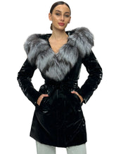 Load image into Gallery viewer, Genuine Silver Fox Fur Down Fill Coat