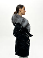 Load image into Gallery viewer, Genuine Silver Fox Fur Down Fill Coat