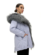 Load image into Gallery viewer, Genuine Silver Fox Fur Trim Rabbit Fur Insulated Parka