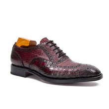 Load image into Gallery viewer, Handmade Crocodile Leather Oxford Shoes Brown