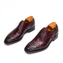 Load image into Gallery viewer, Handmade Crocodile Leather Oxford Shoes Brown
