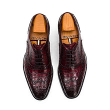 Load image into Gallery viewer, Handmade Crocodile Leather Oxford Shoes Brown