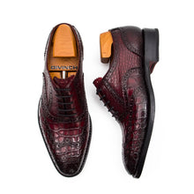 Load image into Gallery viewer, Handmade Crocodile Leather Oxford Shoes Brown