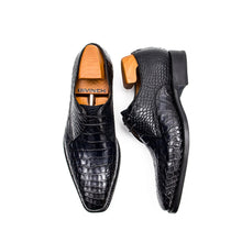 Load image into Gallery viewer, Black Nile Crocodile Dress Shoes