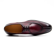 Load image into Gallery viewer, Burgundy leather Derby shoes