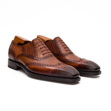Load image into Gallery viewer, Goodyear Welted Brogue Oxford Shoes Brown