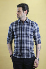 Load image into Gallery viewer, The Woodsman Shirt (The Navy Plaid)