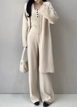 Load image into Gallery viewer, Buttons Casual Knitted Long Cardigan&Camisole&Pants 3 Pieces Suit