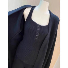 Load image into Gallery viewer, Buttons Casual Knitted Long Cardigan&Camisole&Pants 3 Pieces Suit