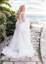 Load image into Gallery viewer, Tulle Ruffled Sleeves Fringe Multi-Color Custom Robe Dress for Theme Photo Shoot