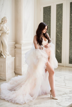 Load image into Gallery viewer, Tulle Ruffled Sleeves Fringe Multi-Color Custom Robe Dress for Theme Photo Shoot