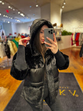 Load image into Gallery viewer, Claire Eco-Fur Bio-Down Fill Jacket in Black
