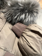 Load image into Gallery viewer, Lauren Genuine Fur Trim Down Fill Coat in Tobacco