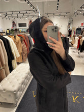 Load image into Gallery viewer, ⇆ Reversible Faux Fur & Suede Hooded Coat