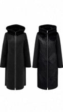 Load image into Gallery viewer, ⇆ Reversible Faux Fur & Suede Hooded Coat