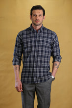 Load image into Gallery viewer, The Woodsman Shirt(Navy Plaid)