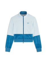 Load image into Gallery viewer, Lina Velour Track Jacket- Baby Blue