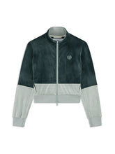 Load image into Gallery viewer, Lina Velour Track Jacket- Green Gables
