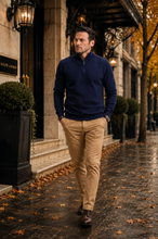 Load image into Gallery viewer, The Quarter Zipper Sweater(Navy)