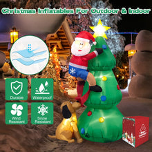 Load image into Gallery viewer, Inflatable Christmas Tree with A Santa Chased by A Dog Outdoor Decorations | NCS
