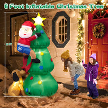 Load image into Gallery viewer, Inflatable Christmas Tree with A Santa Chased by A Dog Outdoor Decorations | NCS