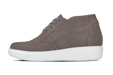 Load image into Gallery viewer, CALTO - J1771 - 3.2 Inches Taller (Grey) - Casual Chunky Sole Boots – Soft Pebble Grain Nubuck Leather