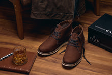Load image into Gallery viewer, CALTO - J2193 - 2.6 Inches Taller (Brown/White Sole) - Nubuck Chukka Boots