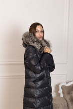 Load image into Gallery viewer, Genuine Silver Fox Fur Trim Down Fill Coat