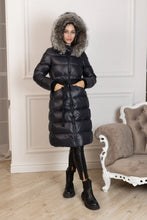 Load image into Gallery viewer, Genuine Silver Fox Fur Trim Down Fill Coat