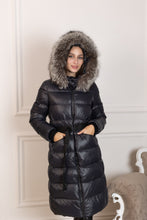 Load image into Gallery viewer, Genuine Silver Fox Fur Trim Down Fill Coat