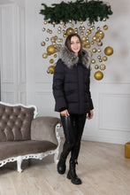 Load image into Gallery viewer, Noir Genuine Silver Fox Fur Down Fill Coat
