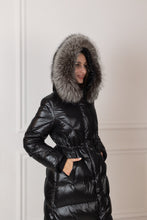 Load image into Gallery viewer, Genuine Silver Fox Fur Trim Down Fill Coat