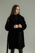 Load image into Gallery viewer, Genuine Shearling Merino Lamb Leather Coat by Punto Leather