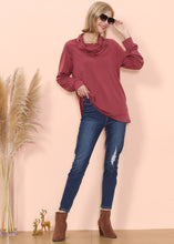 Load image into Gallery viewer, Cowl Neck Long Sleeve Pullover