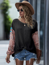 Load image into Gallery viewer, Paisley Printed Puffed Sleeve Pullover