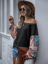 Load image into Gallery viewer, Paisley Printed Puffed Sleeve Pullover