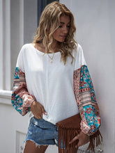 Load image into Gallery viewer, Paisley Printed Puffed Sleeve Pullover