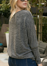 Load image into Gallery viewer, Heather Knit Boatneck Pullover