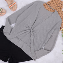 Load image into Gallery viewer, Twist Back Waffle Knit Sweater