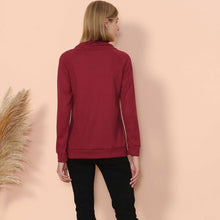 Load image into Gallery viewer, Waffle Knit Cowl Neck Pullover