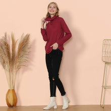 Load image into Gallery viewer, Waffle Knit Cowl Neck Pullover
