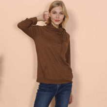 Load image into Gallery viewer, Waffle Knit Cowl Neck Pullover