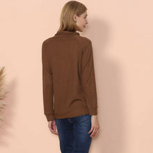 Load image into Gallery viewer, Waffle Knit Cowl Neck Pullover