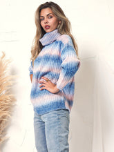 Load image into Gallery viewer, Tie Dye Cowl Neck Knit Sweater