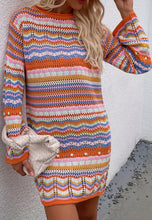 Load image into Gallery viewer, Vibrant Holiday Knit Sweater Dress
