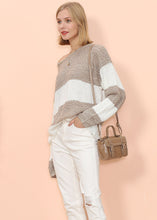 Load image into Gallery viewer, Color Block Striped Long Sweater