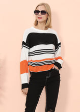 Load image into Gallery viewer, Drop Shoulder Striped Knit Sweater